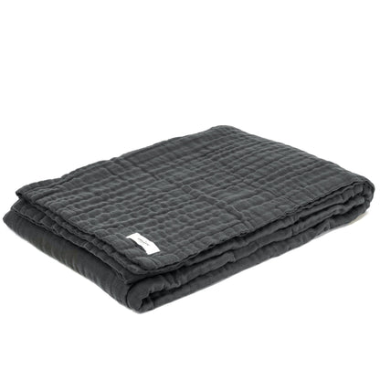 Musselin-Decke dark grey