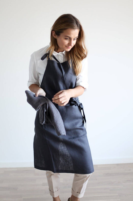 Linen Apron / Charcoal